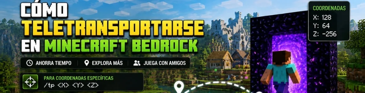 Cómo teletransportarse en Minecraft Bedrock